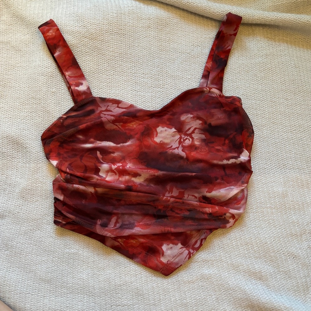 Marbled patterned tank top